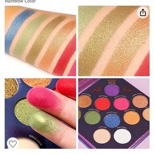 NWT LUXAZA Eyeshadow Palette Bright Rainbow - Eyeliner - Mirror, brushes